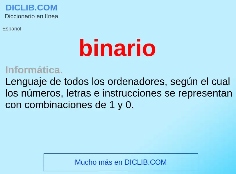 ¿Qué es binario? - significado y definición