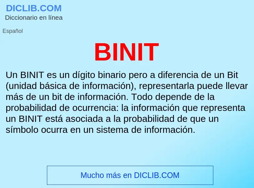 What is BINIT - definition