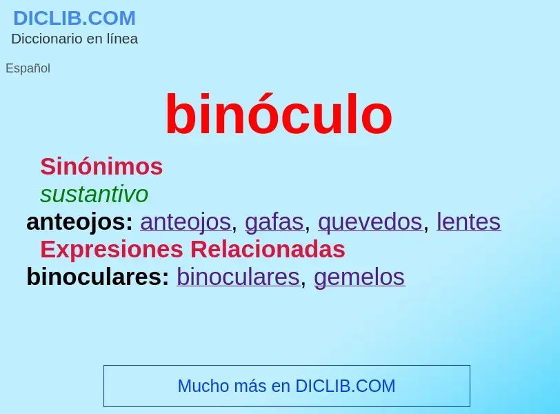 What is binóculo - definition