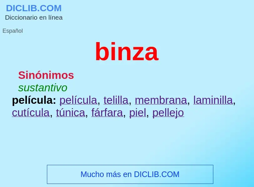 What is binza - meaning and definition