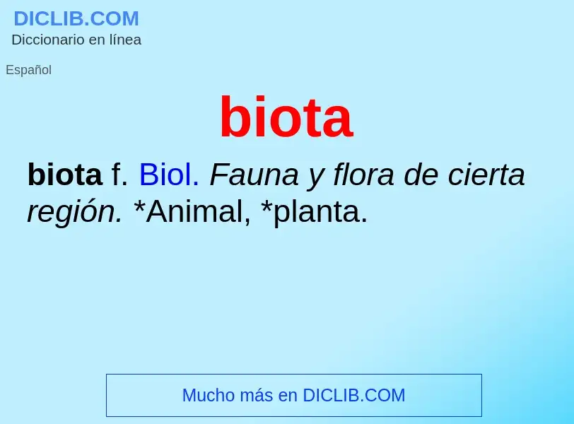 What is biota - meaning and definition