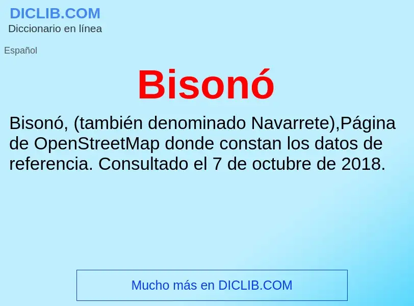 O que é Bisonó - definição, significado, conceito