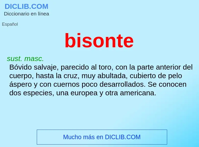 ¿Qué es bisonte? - significado y definición