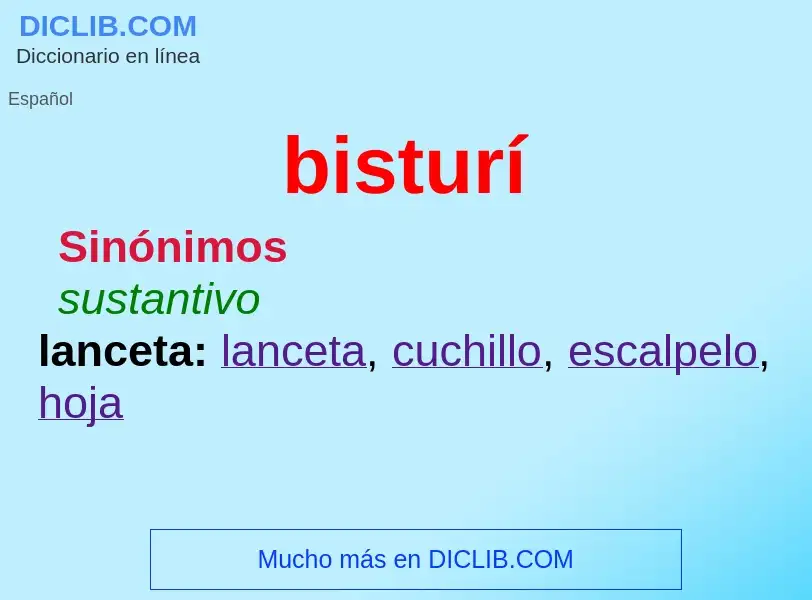 What is bisturí - definition