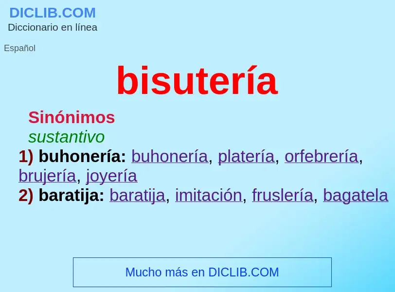 What is bisutería - meaning and definition