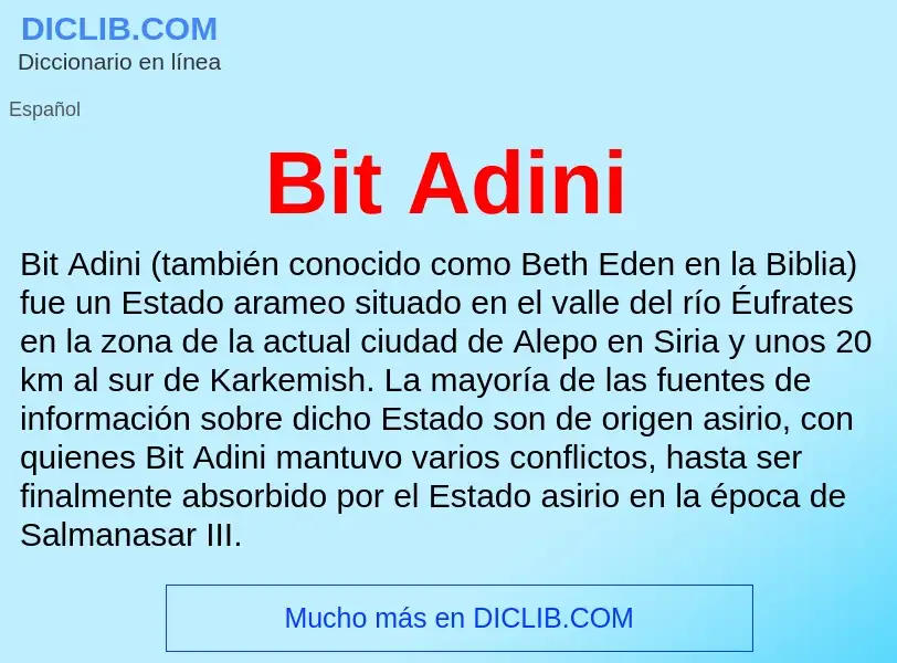 Wat is Bit Adini - definition