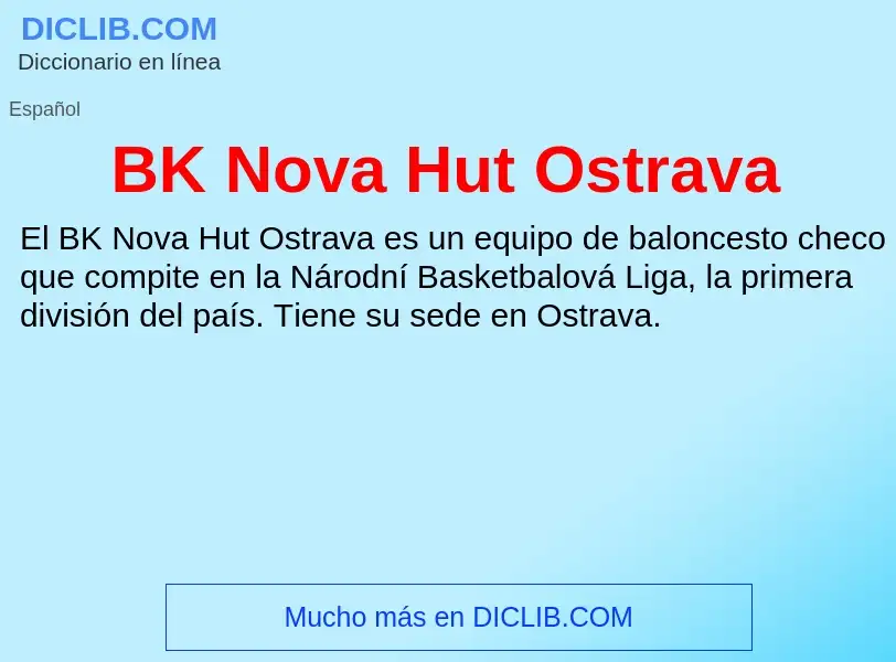 What is BK Nova Hut Ostrava - definition