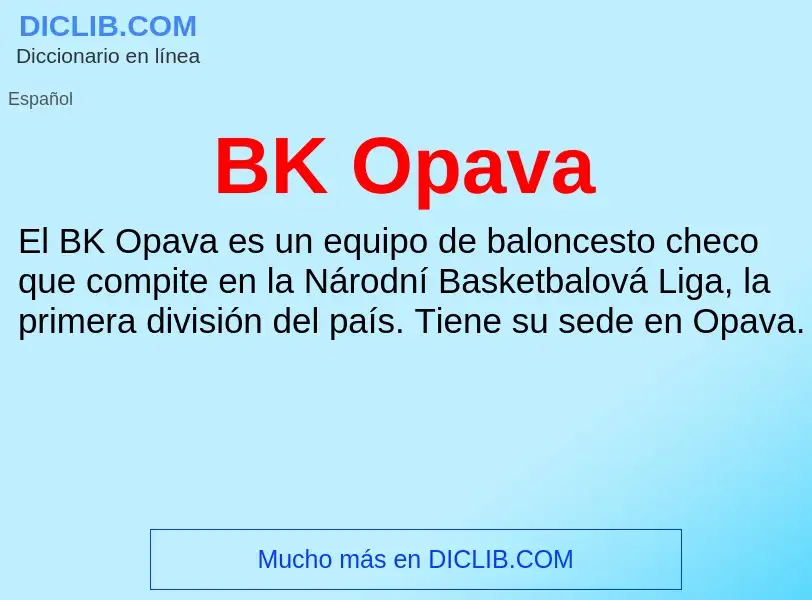 Τι είναι BK Opava - ορισμός