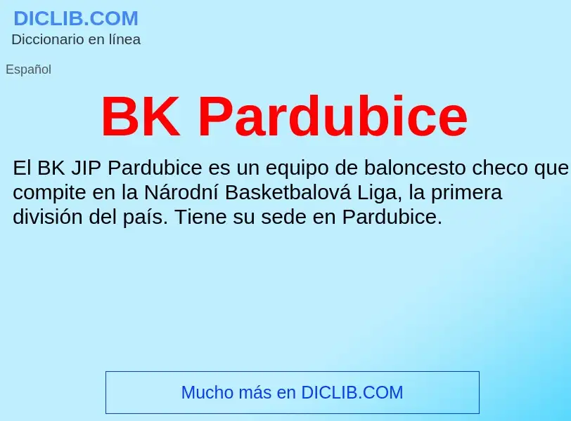 Τι είναι BK Pardubice - ορισμός