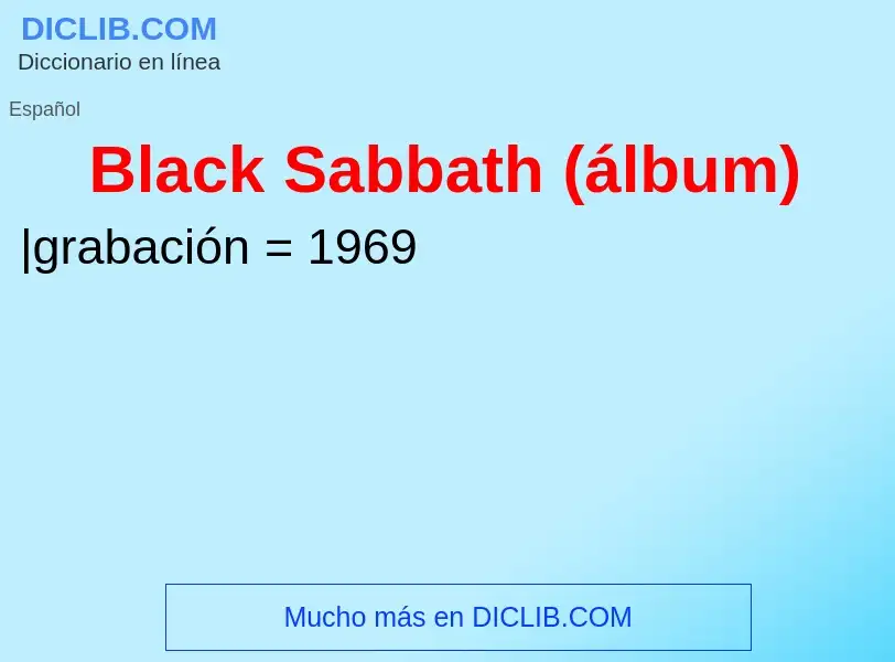 Τι είναι Black Sabbath (álbum) - ορισμός