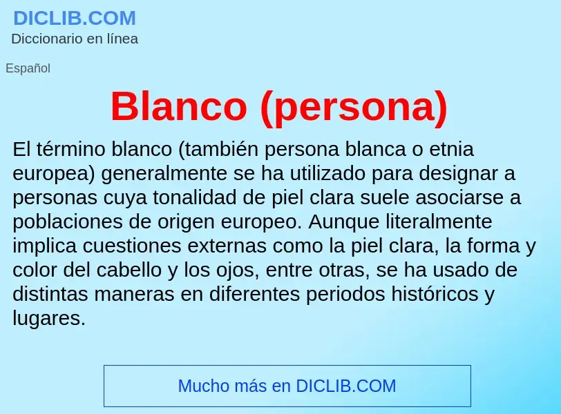 Che cos'è Blanco (persona) - definizione