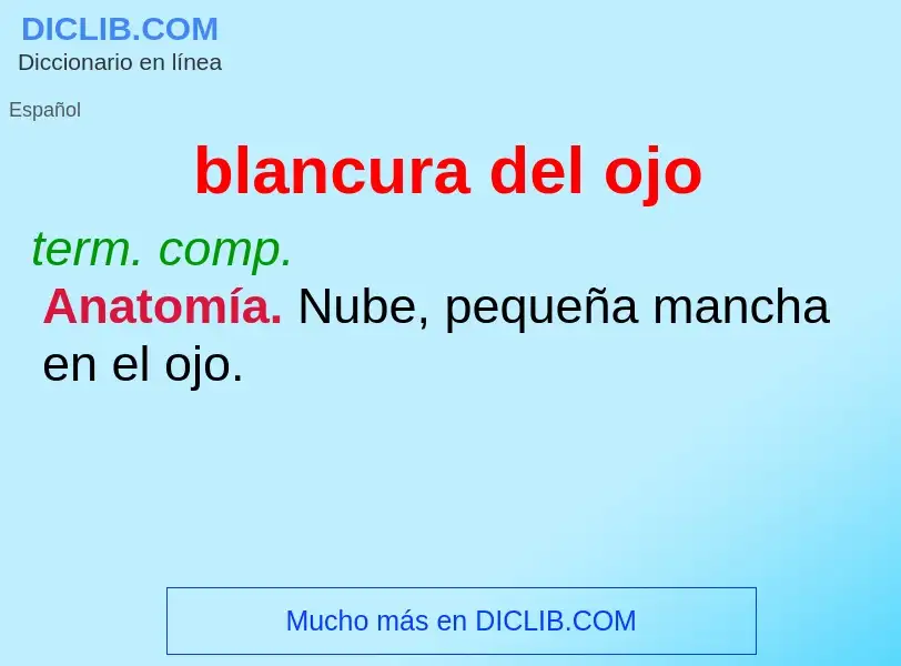 O que é blancura del ojo - definição, significado, conceito