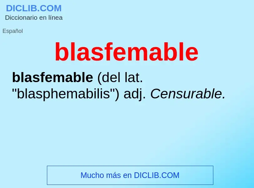 Wat is blasfemable - definition