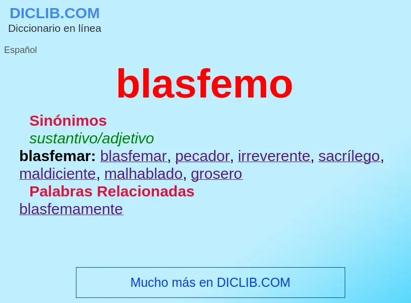 Wat is blasfemo - definition