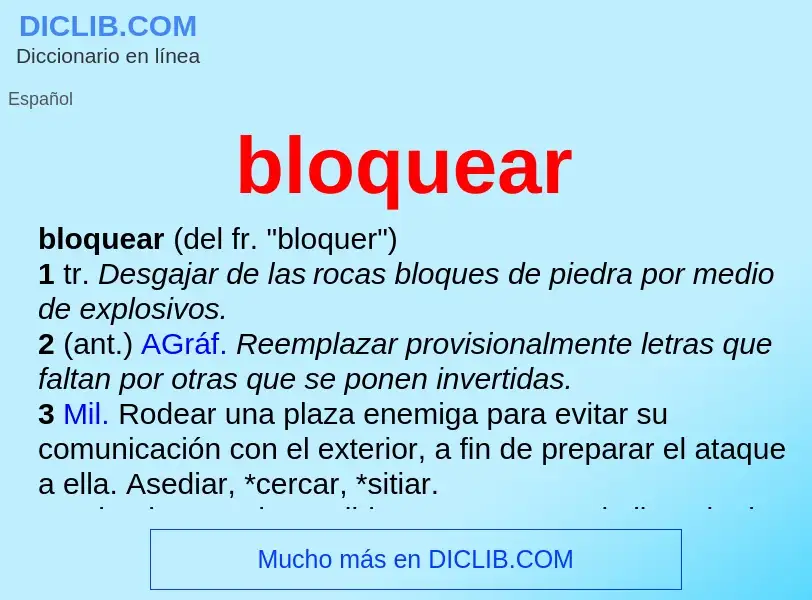 What is bloquear - definition