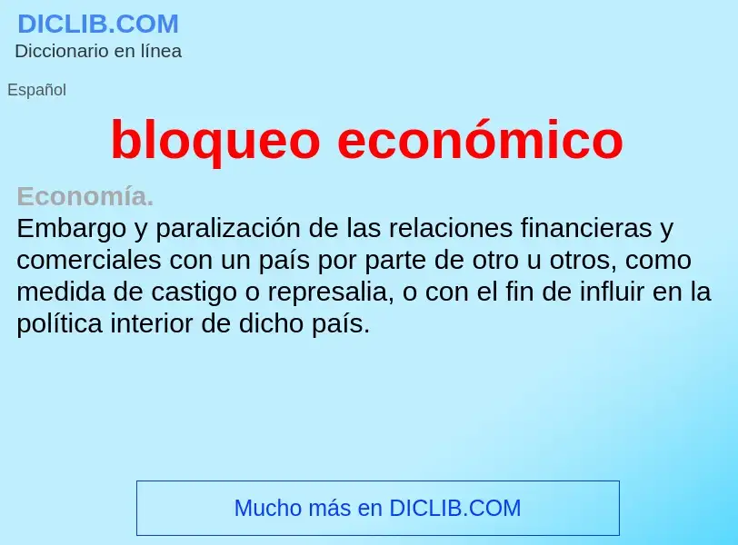 Что такое bloqueo económico - определение