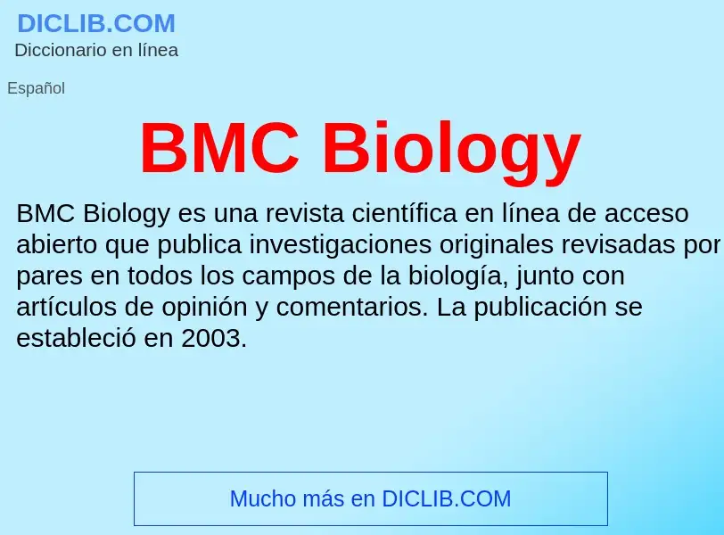 Что такое BMC Biology - определение