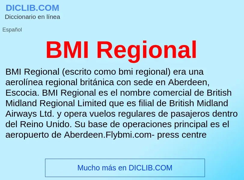 Что такое BMI Regional - определение