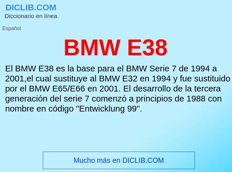 Τι είναι BMW E38 - ορισμός