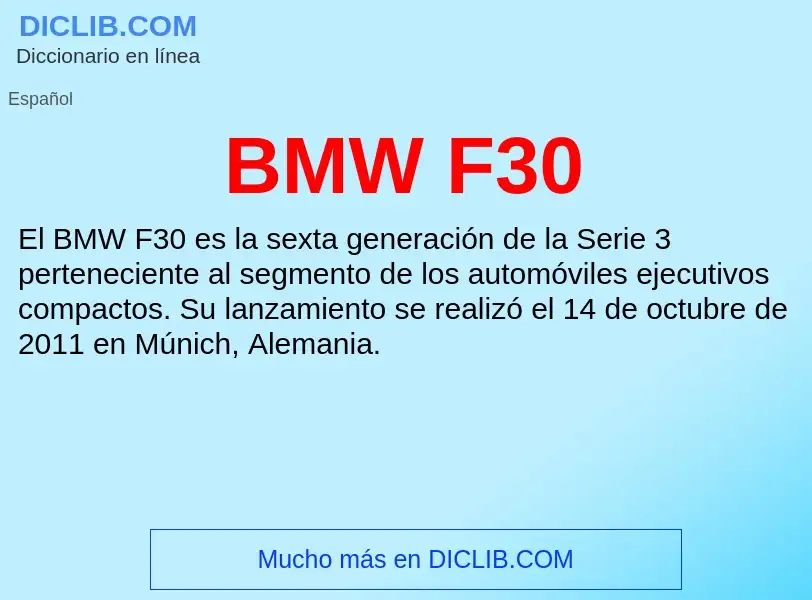 What is BMW F30 - definition