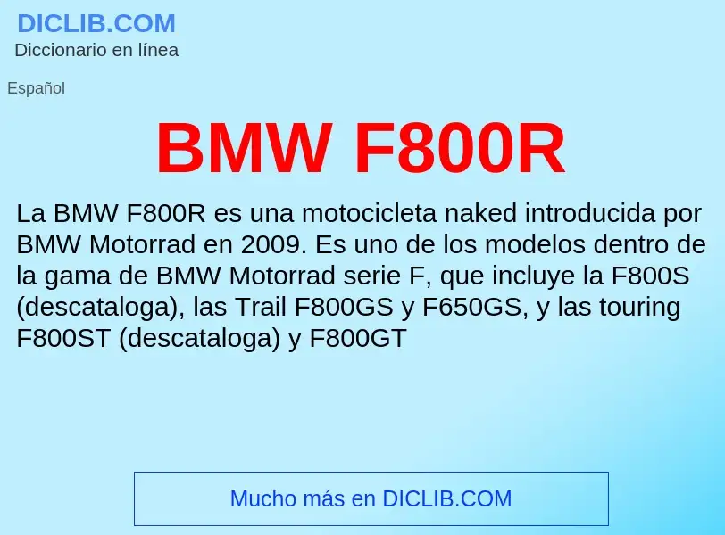 What is BMW F800R - definition