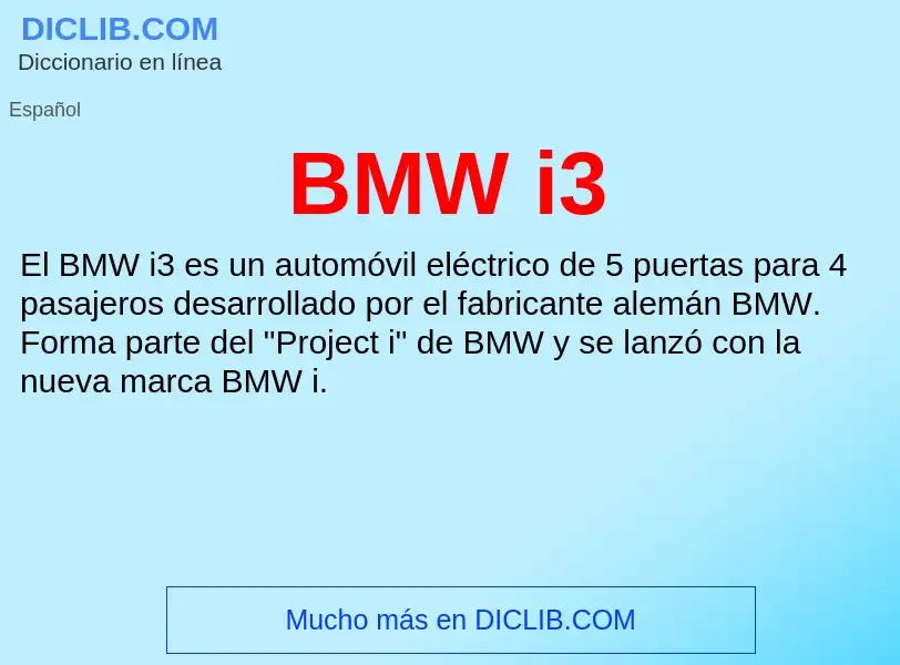 What is BMW i3 - definition