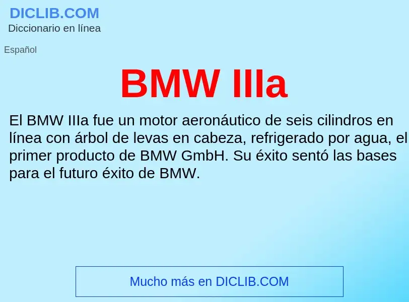 Τι είναι BMW IIIa - ορισμός