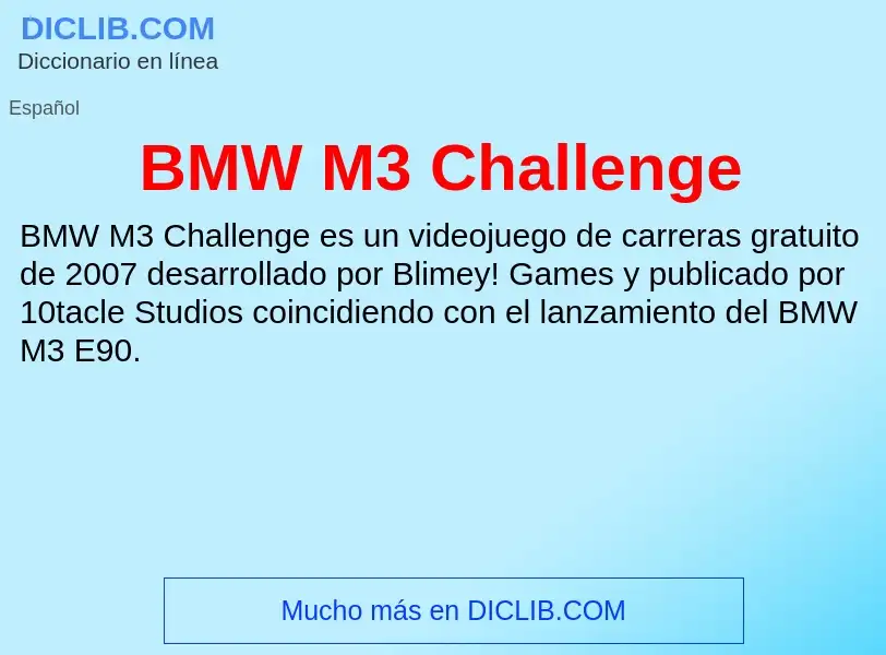 What is BMW M3 Challenge - definition