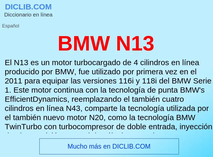 Τι είναι BMW N13 - ορισμός