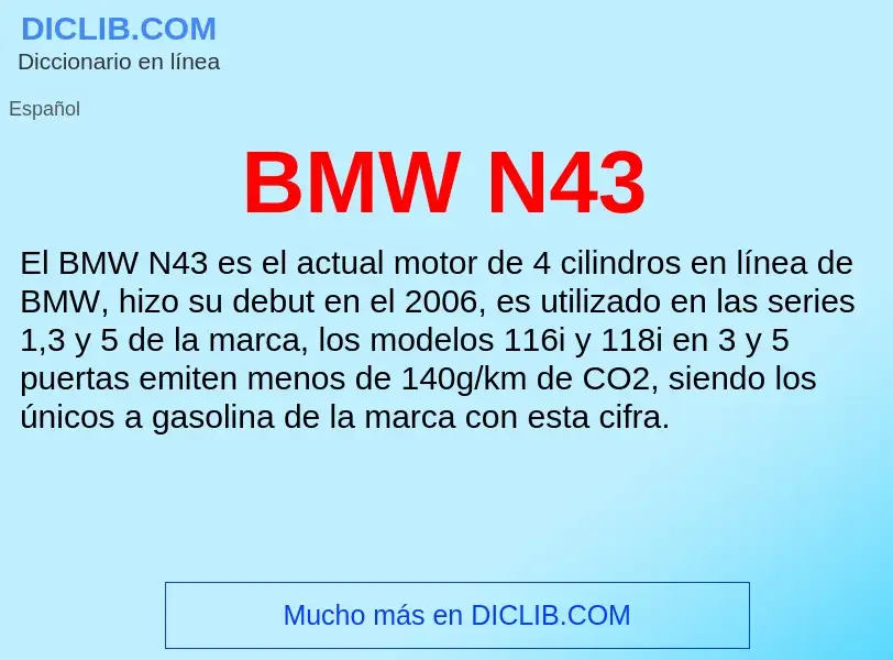 Τι είναι BMW N43 - ορισμός