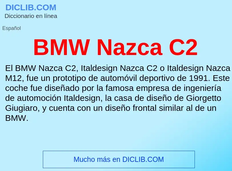 Τι είναι BMW Nazca C2 - ορισμός