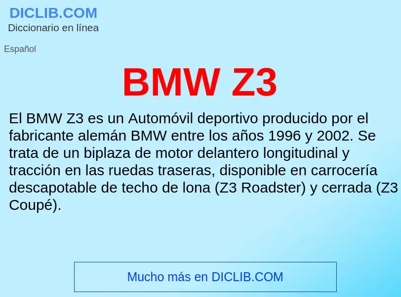 Τι είναι BMW Z3 - ορισμός