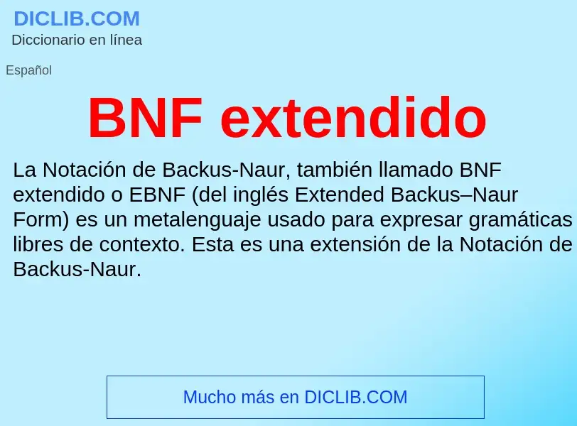 Τι είναι BNF extendido - ορισμός