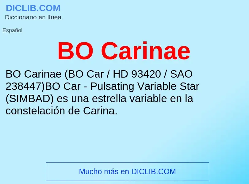 What is BO Carinae - definition