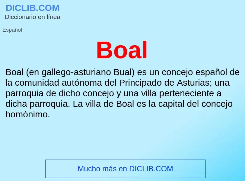 ¿Qué es Boal? - significado y definición