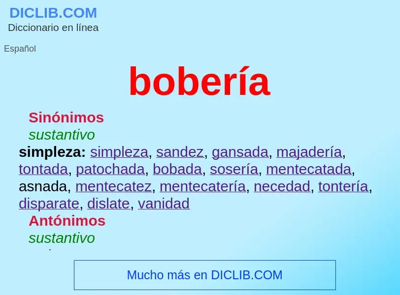 What is bobería - meaning and definition