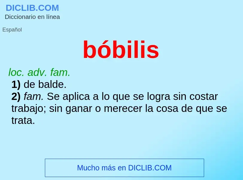 Wat is bóbilis - definition