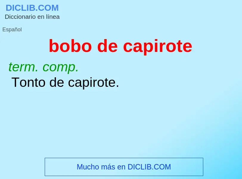 What is bobo de capirote - definition