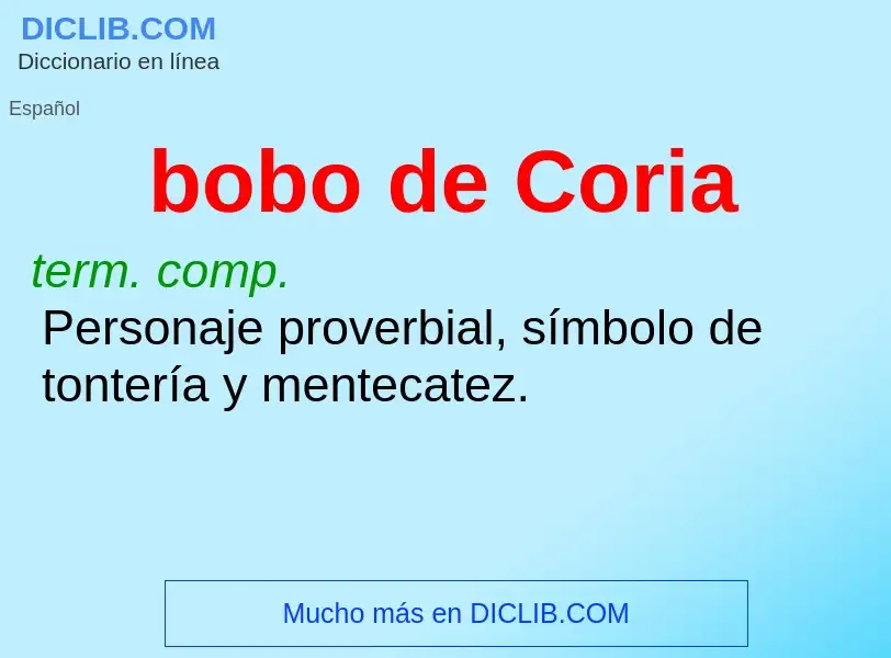 What is bobo de Coria - definition