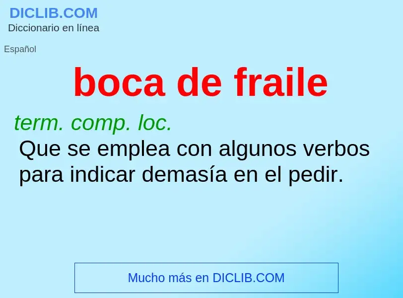 Was ist boca de fraile - Definition