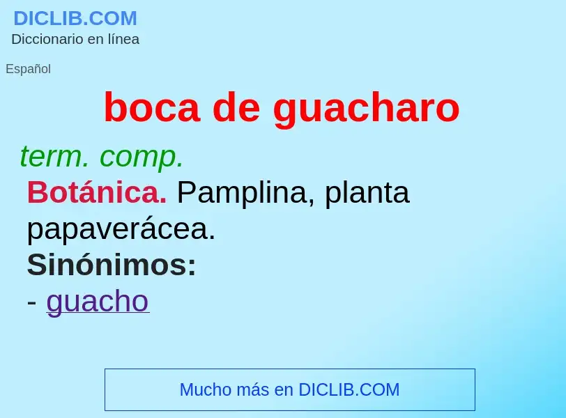 What is boca de guacharo - definition