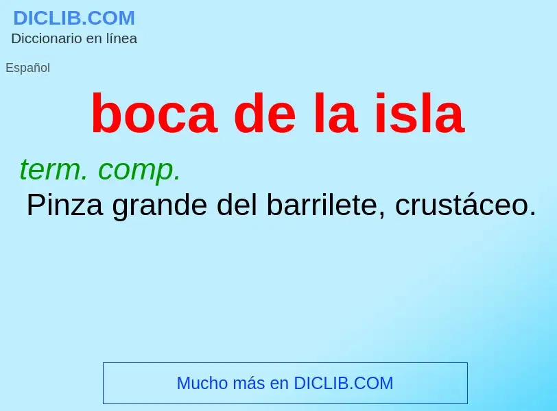 Was ist boca de la isla - Definition