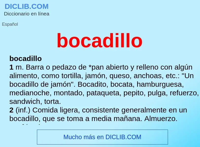 ¿Qué es bocadillo? - significado y definición