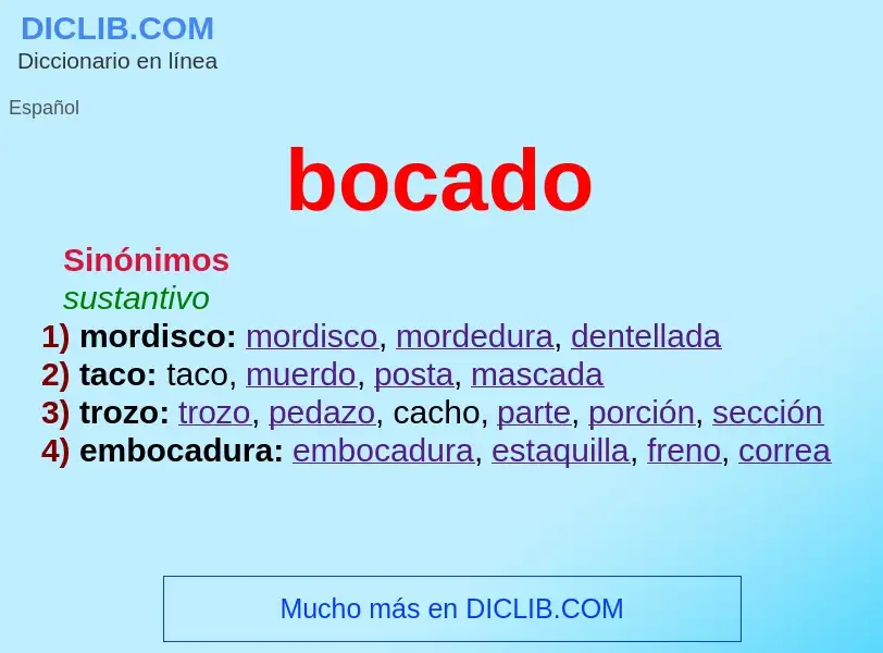 Was ist bocado - Definition