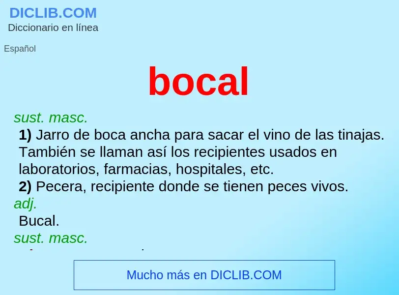 ¿Qué es bocal? - significado y definición