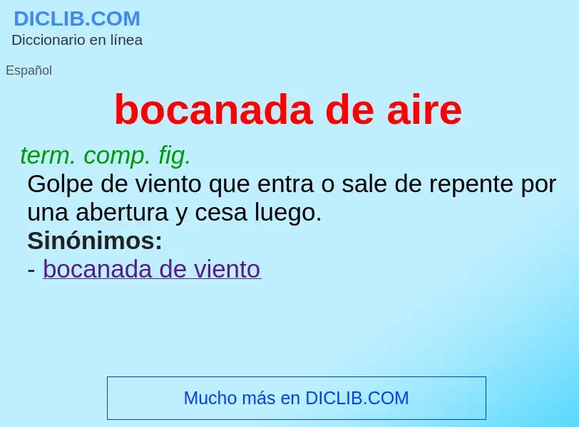 Wat is bocanada de aire - definition