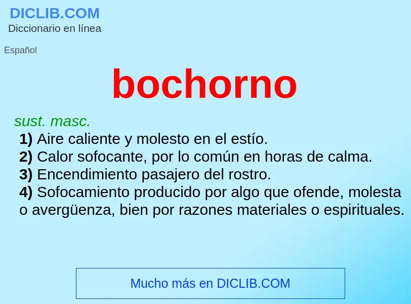 ¿Qué es bochorno? - significado y definición