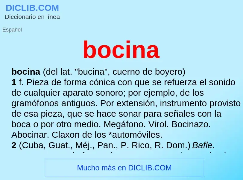 What is bocina - meaning and definition