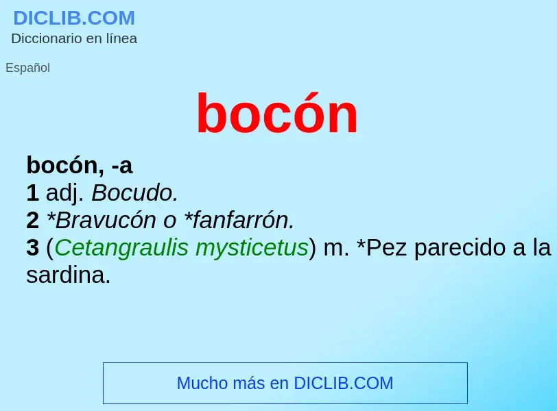 What is bocón - meaning and definition