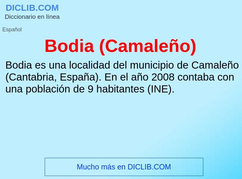 Wat is Bodia (Camaleño) - definition